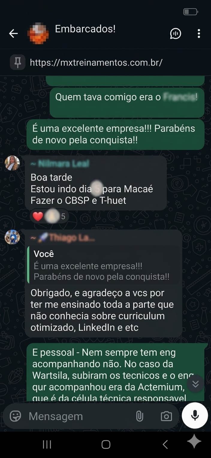Aluna embarca para Macaé para fazer CBSP e T-HUET